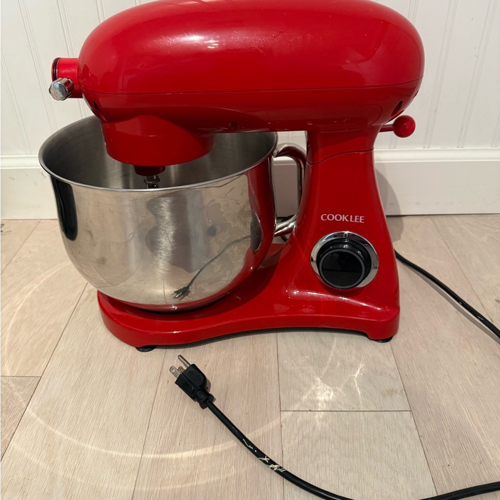Cookie Lee Red Countertop Stand Mixer with Stainless Bowl